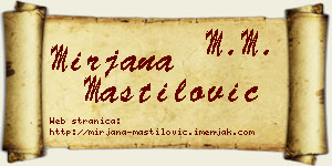 Mirjana Mastilović vizit kartica